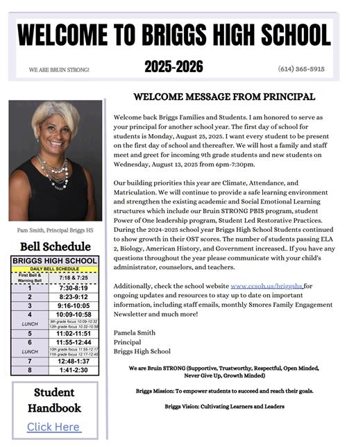 25-26 Principal Welcome Letter (English)